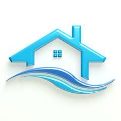3D Logo Illustration Blue House