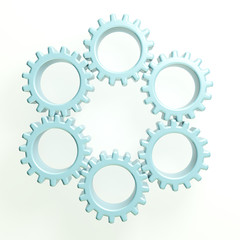 3D Teamwork circle of gears