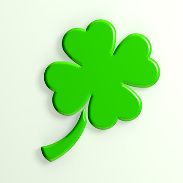 3D clover illustration  with 4 leaves