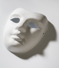 white cardboard mask undecorated