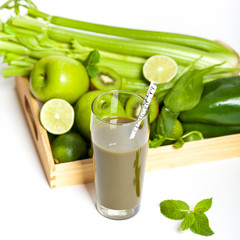 Fresh Juice Smoothie Made with Organic Greens