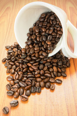 Coffee beans in a mug