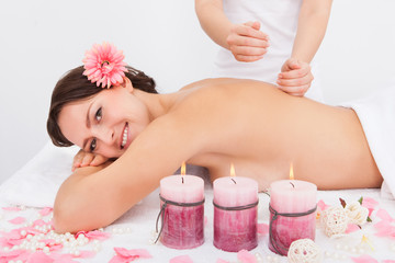 Obraz na płótnie Canvas Woman Getting Massage Treatment