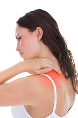 Fototapeta premium Woman Suffering From Shoulder Pain