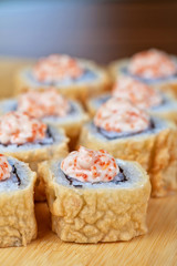 cream cheese and tobico sushi roll