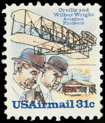 United Stated Of America. Airmail stamp depicting Orville and W