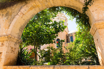 Monastery (friary) in Messara Valley at Crete, Greece