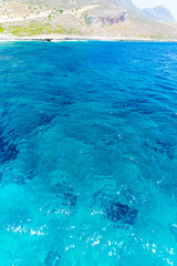 Balos beach. View from Gramvousa Island, Crete in Greece.