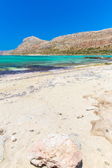 Balos beach. View from Gramvousa Island, Crete in Greece