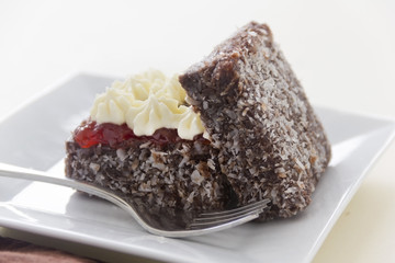 Cream Lamington