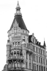 Fototapeta premium budynek w sztokholmie w b & w