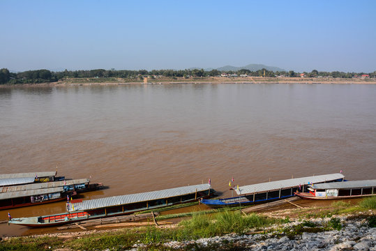 Natural view of Khong river in Chaingkhan, Thailand