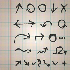 Vector doodle arrows