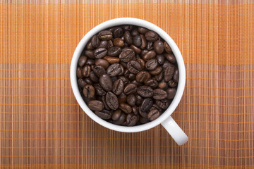 Coffe bean in cup