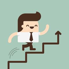 Businessman run in a Growth