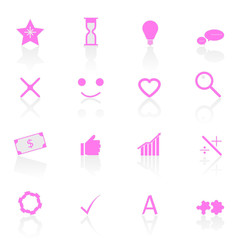 Idea symbol icons with reflect