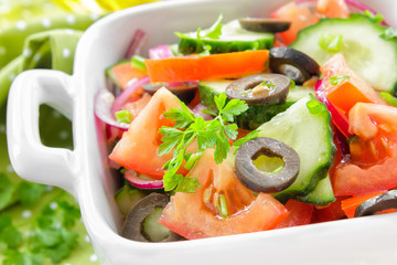 Salad with tomatoes and cucumbers