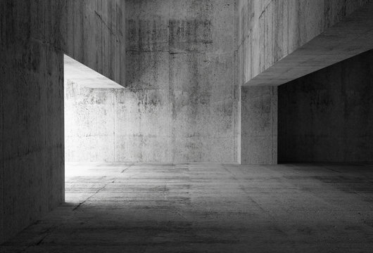 Empty dark abstract concrete room interior. 3d illustration