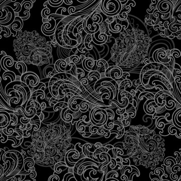 Classic lace black and white seamless pattern