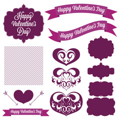 Vintage elements. Valentine's day