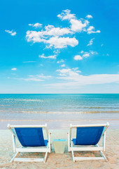 Chair at white beach