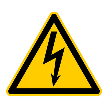 wso12 WarnSchildOrange - english warning sign: danger high voltage - German Warnschild: Warnung vor gef&auml;hrlicher elektrischer Spannung - g412