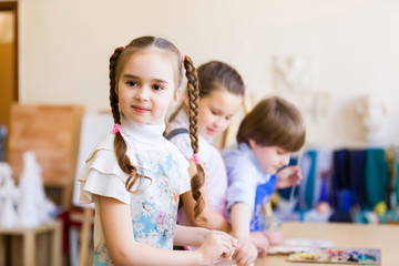 Children drawing and painting