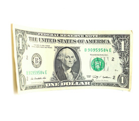 american dollar close-up on white background