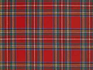 Obraz premium high resolution typical scottish tissue with red background