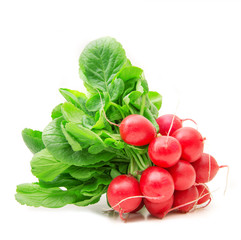 ravanelli freschi in fondo bianco