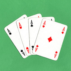 Poker of aces cards