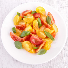 tomato salad and basil