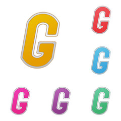 Letter G, set of colour variants, on a white background. Vector