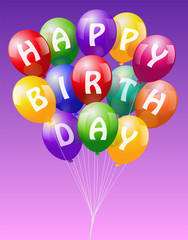 Happy Birthday Balloons Pink