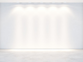 white wall with spotlights