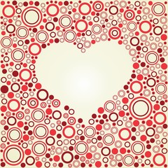 Vector retro heart made from color circles