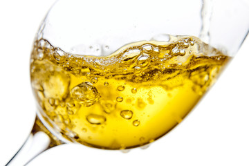 White wine isolated  on white background