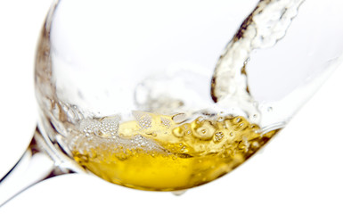 White wine isolated  on white background
