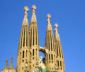Fototapeta premium Cathedral Sagrada Familia in Barcelona, Spain. UNESCO WH