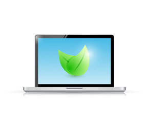 green laptop illustration design