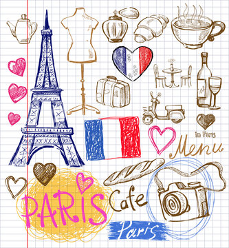 vector hand drawn paris illustration