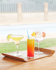 Variety of summer cocktails