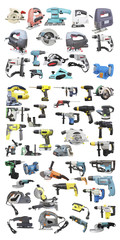 Tools under the white background
