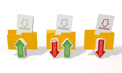 three download file transfer icons