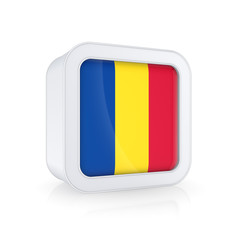 Fototapeta premium Icon with flag of Romania.