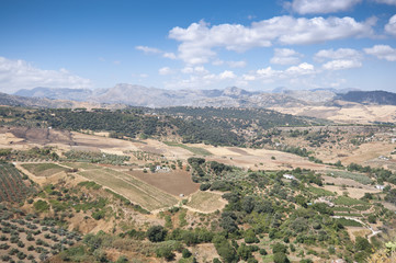 Fototapeta na wymiar Views of Andalusian countryside from Ronda, Malaga, Spain