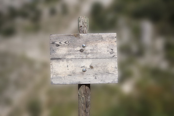 Wooden blackboard in the countryside in Spain Can be used as bac