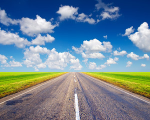 Road and sky. Beautiful summer landscape