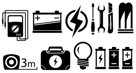 set electrical objects - obrazy, fototapety, plakaty