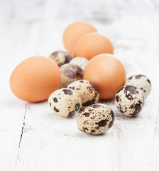 Fototapeta premium Fresh eggs on a table